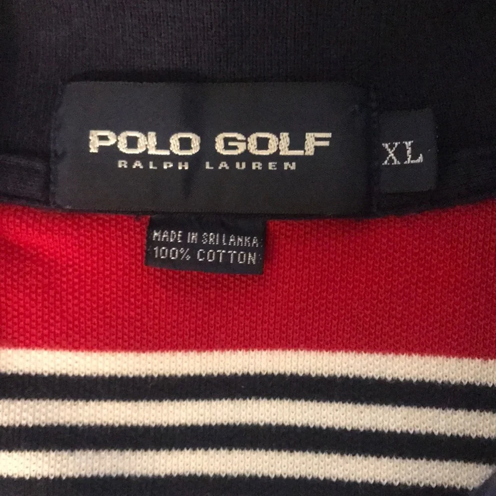 Polo Golf Ralph Lauren Striped Short Sleeve Polo Shirt Red White Blue XL